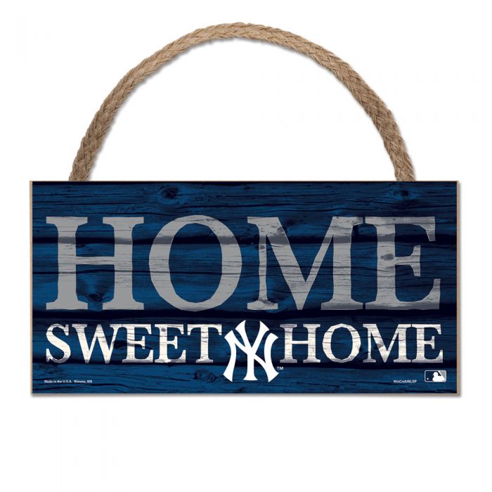 NEW York Yankees Rope sign Home Sweet Home 5 x 10 inches