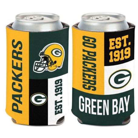 GREEN BAY PACKERS COLOR BLOCK CAN COOLER 12 OZ.