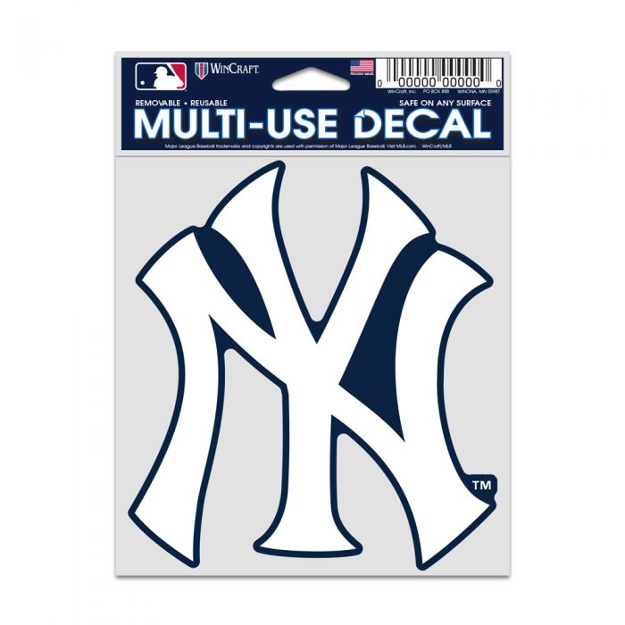 NEW YORK YANKEES FAN DECALS 3.75'' X 5''  NY LOGO WHITE