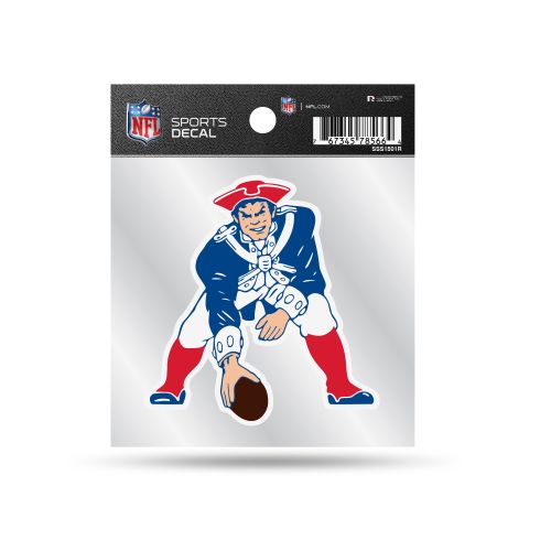 NEW ENGLAND PATRIOTS 4X4  RETRO DECAL WITH CLEAR BACKER BY RICO