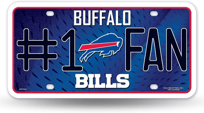 BUFFALO BILLS NUMBER 1 FAN METAL LICENSE PLATE