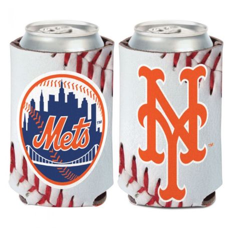 NEW YORK METS BALL DESIGN CAN COOLER 12 OZ.