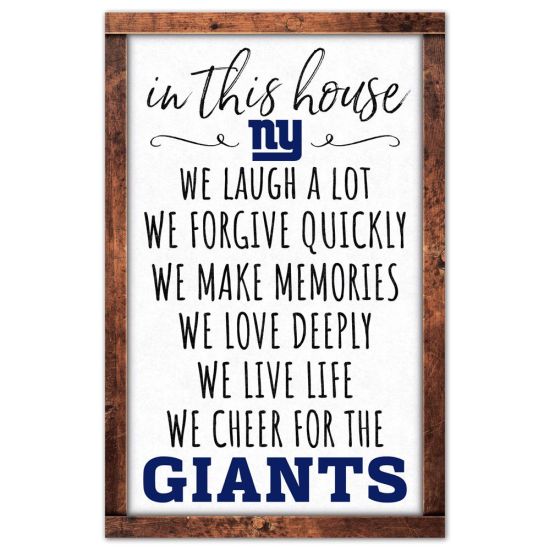 NEW YORK GIANTS IN THIS HOUSE WOOD SIGN 11 X 17 INCHES