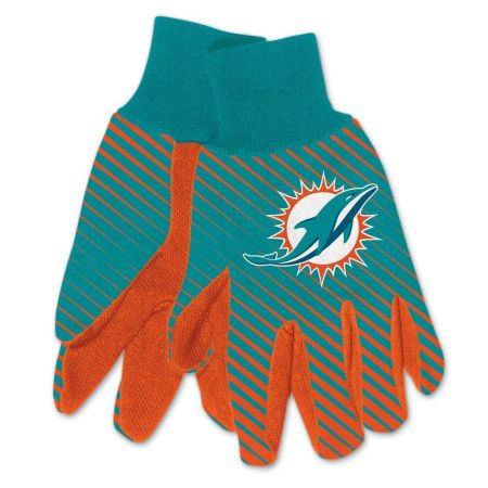MIAMI DOLPHINS ADULT TWO TONE GLOVES