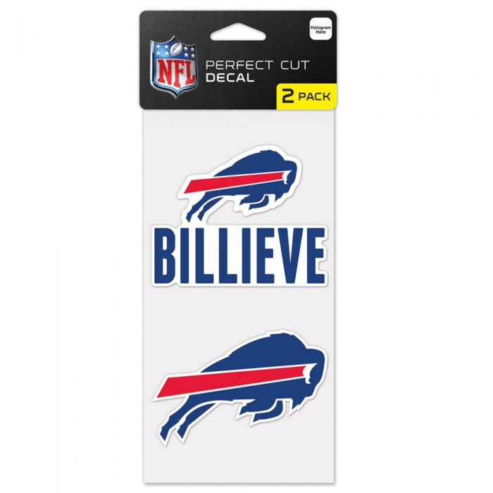 BUFFALO BILLS SLOGAN PERFECT CUT DECAL SET OF TWO 4''X4''