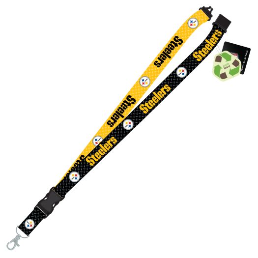 Pittsburgh STEELERS DIAMOND PLATE lanyard with break away kc