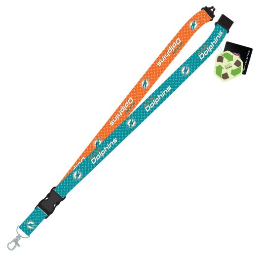 MIAMI DOLPHINS DIAMOND PLATE LANYARD