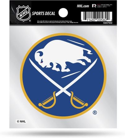 BUFFALO SABRES 4X4 DECAL BY RICO WITH CLEAR BACKER