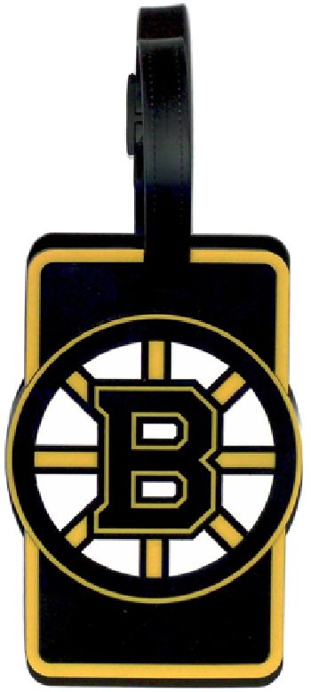 BOSTON BRUINS LOGO LUGGAGE TAG WITH BLACK BACKGROUND