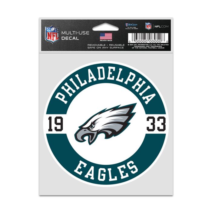 PHILADELPHIA EAGLES PATCH FAN DECALS 3.75'' X 5''