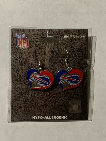 Buffalo bills Swirl Heart DANGLE Earrings