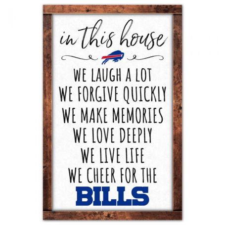 Buffalo Bills  In This House Wood Sign 11 x 17 inches