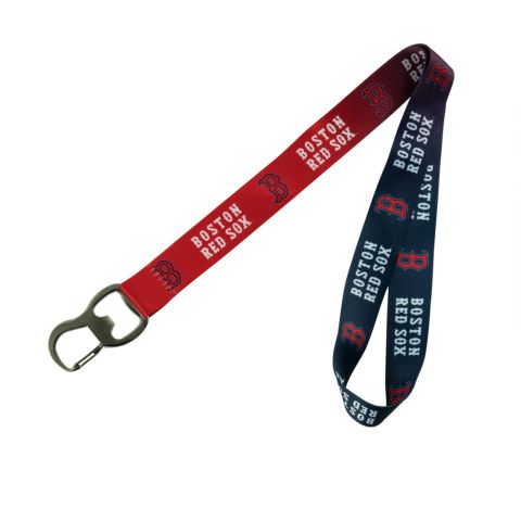 BOSTON RED SOX OMBRE LANYARD WITH BOTTLE OPENER ATTACHED