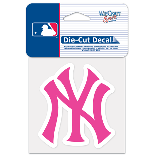 NEW YORK YANKEES PINK 4X4 INCH DIE CUT DECAL