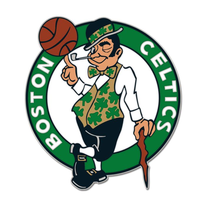 BOSTON CELTICS PRIMARY LUCKY COLLECTOR ENAMEL PIN JEWELRY CARD