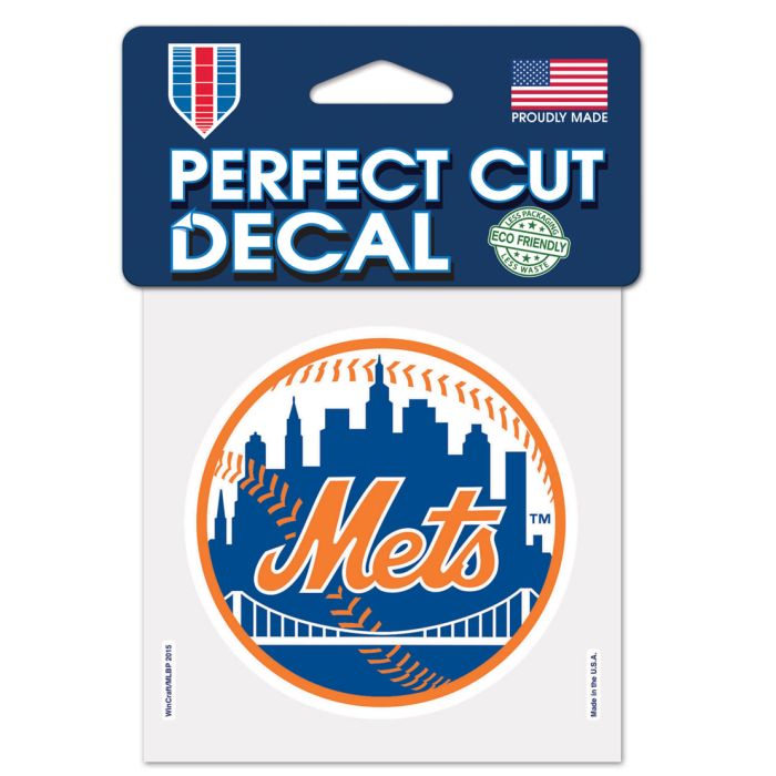 NEW YORK METS PRIMARY LOGO PERFECT CUT COLOR DECAL 4'' X 4''