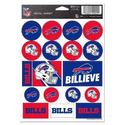 BUFFALO BILLS VINYL STICKER SHEET 5'' X 7''