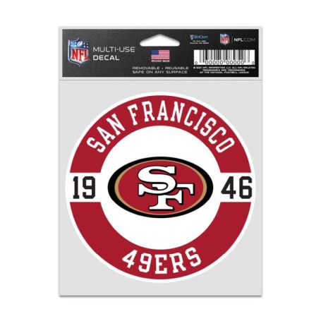 SAN FRANCISCO 49ERS PATCH DECAL 3.75X 5 INCHES