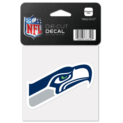 SEATTLE SEAHAWKS 4X4 INCH DIE CUT DECAL FROM WINCRAFT