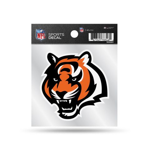 CINCINNATI BENGALS 4X4 DECAL WITH CLEAR BACKER BY RICO