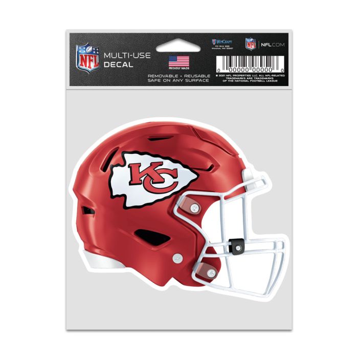 KANSAS CITY CHIEFS HELMET FAN DECALS 3.75'' X 5''