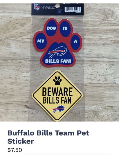 BUFFALO BILLS PET THEMED DECAL DOUBLE UP  STYLE