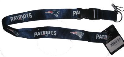 NEW ENGLAND PATRIOTS LANYARD WITH BREAK AWAY KEYCHAIN, NAVY