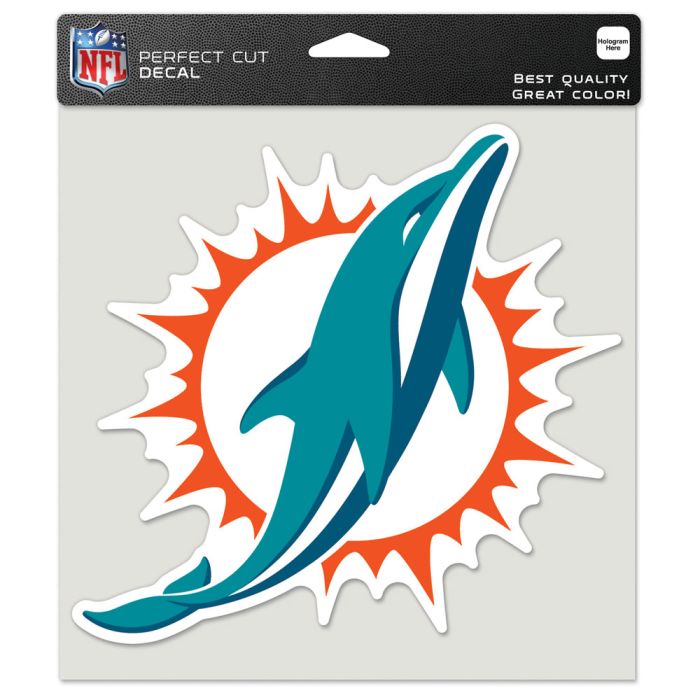 MIAMI DOLPHINS PERFECT CUT COLOR DECAL 8'' X 8''