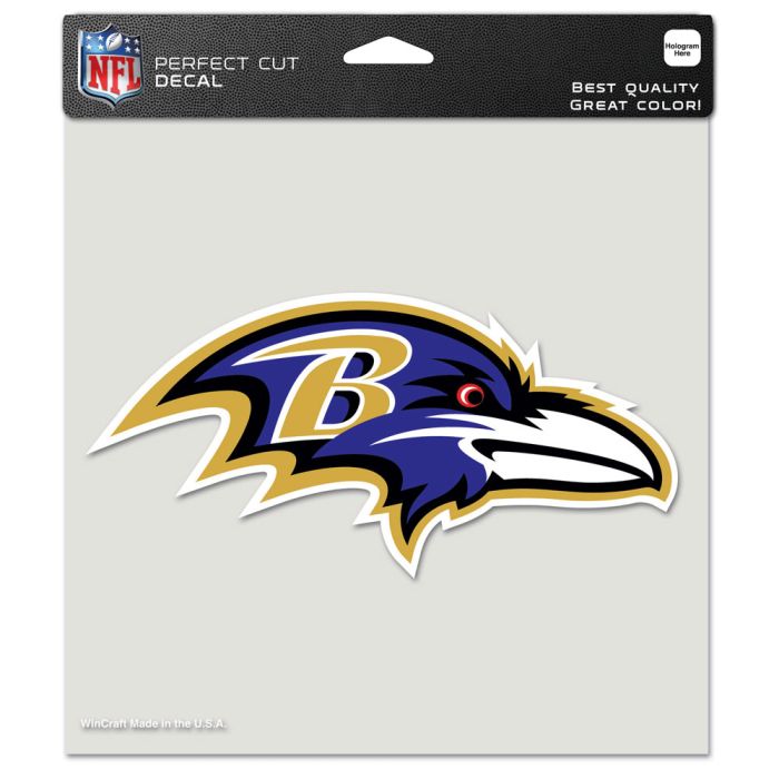 BALTIMORE RAVENS PERFECT CUT COLOR DECAL 8'' X 8''