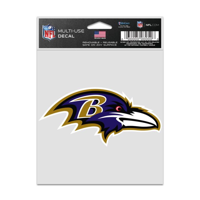 BALTIMORE RAVENS LOGO FAN DECALS 3.75'' X 5''