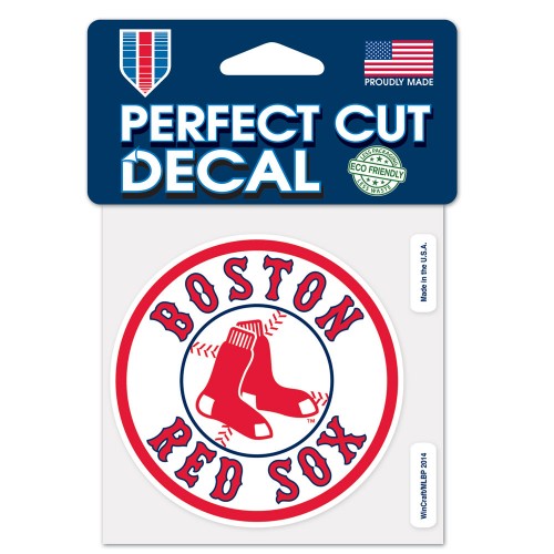 BOSTON RED SOX ROUND LOGO 4X4 INCH PERFECT CUT DECAL