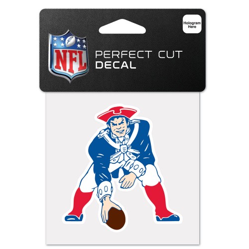 NEW ENGLAND PATRIOTS THROWBACK 4X4 INCH PERFECT CUT DECAL