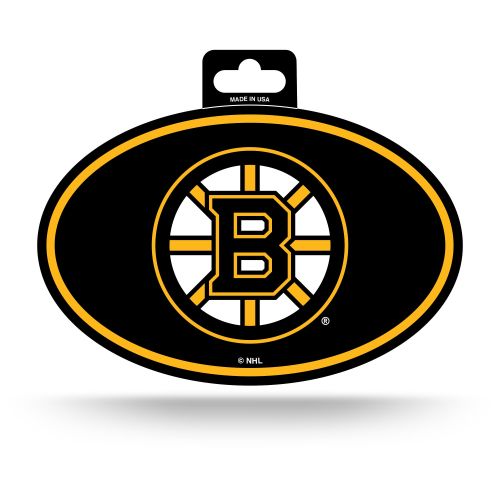 Boston Bruins Full Color ( Black) Euro Oval STICKER