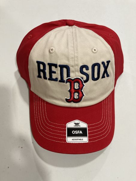 BOSTON RED SOX 2 TONE BASEBALL HAT WITH ADJUSTABLE STRAP