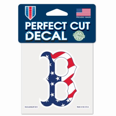 Boston Red Sox Red White and Blue 4x4 Perfect Cut DECAL