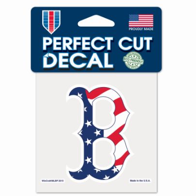 Boston RED SOX RED White and Blue 4x4 Perfect Cut Decal