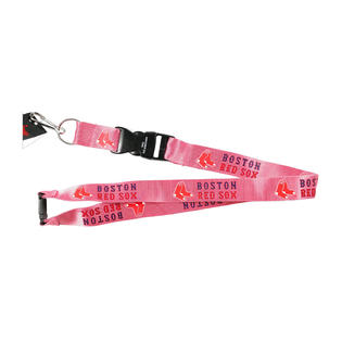 BOSTON RED SOX PINK LANYARD KEYCHAIN