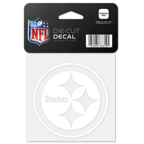 PITTSBURGH STEELERS WHITE LOGO 4X4 INCH PERFECT CUT DECAL