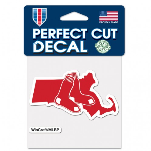 BOSTON RED SOX 4X4 DECAL WITH STATE OF MASSACHUSETTS BY WINCRAFT