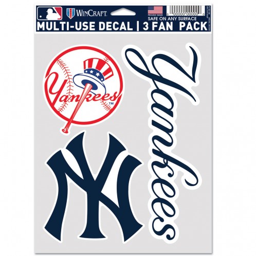New York YANKEES  Fan Decals 3 Pack  5.5'' x 7.75''