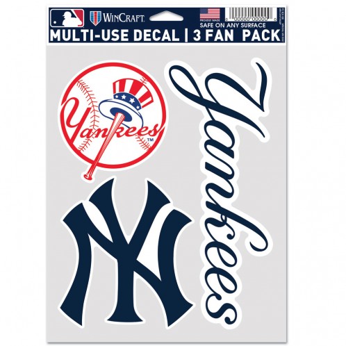 New York Yankees  Fan Decals 3 Pack  5.5'' x 7.75''