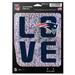 New England Patriots Shimmer Love DECAL 5 x 7 Inches