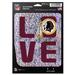 Washington Redskins Shimmer Love DECAL 5 x 7 inches