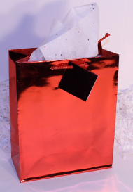 GIFT BAG - MINI - METALLIC RED - 4.5'' X 4'' X 2.75''