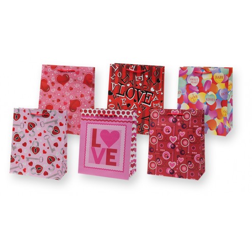 GIFT BAG - VALENTINE ASSORTMENT -SMALL - 6''x4''x2''