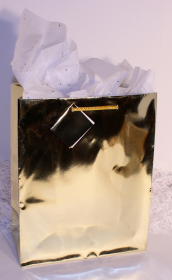 GIFT BAG METALLICS - GOLD - SMALL - 6''x4''x2''