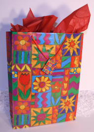 GIFT BAG - FLORAL - EX.LARGE -  13''x4''x18''