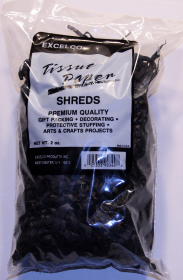 TISSUE SHREDS - BLACK - 2 OUNCE BAG