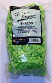 TISSUE SHREDS  - BRIGHT GREEN - 2 OUNCE BAG