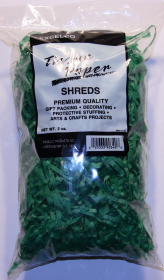 TISSUE SHREDS - FESTIVE GREEN - 2 OUNCE BAG